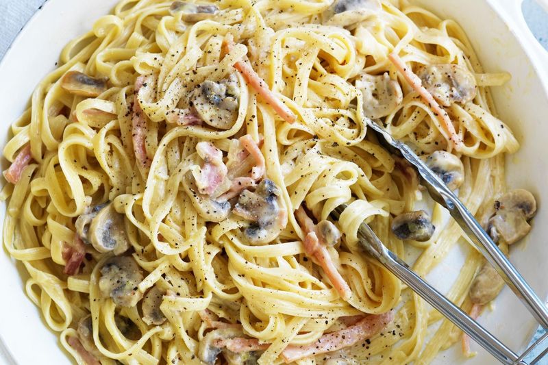 Putting Cream In Carbonara