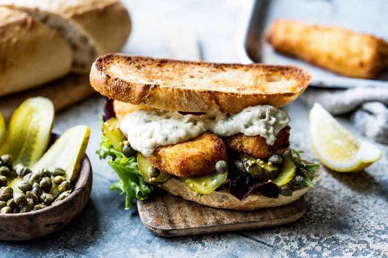 Fish Finger Sandwich With Tartare Sauce