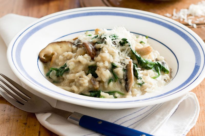 Mushroom And Spinach Risotto