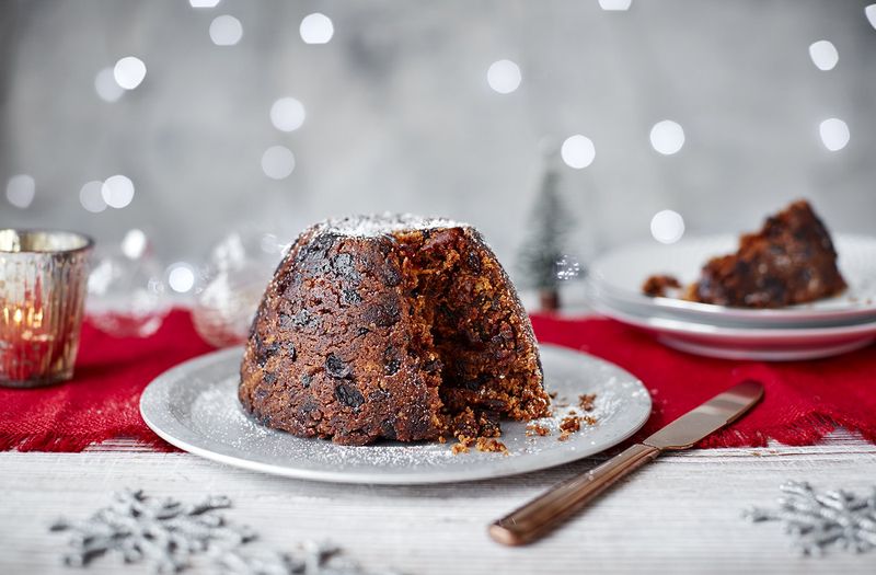 Vegan Christmas Pudding With Dried Fruits