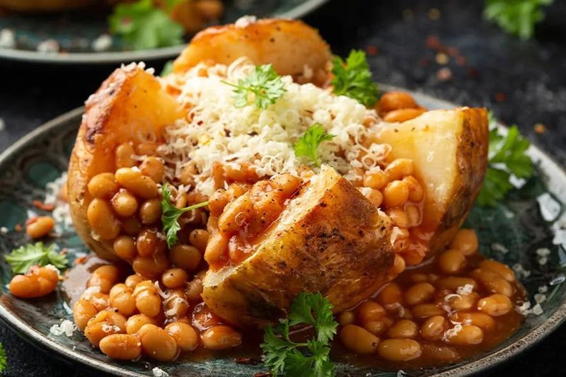 Jacket Potatoes With Beans