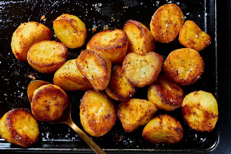 Roast Potatoes Cooked In Goose Fat