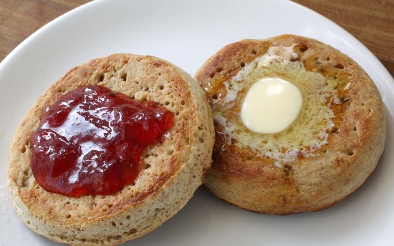 Crumpets With Butter And Jam