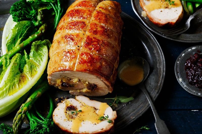 Turkey Roulade With Cranberry Sage Stuffing