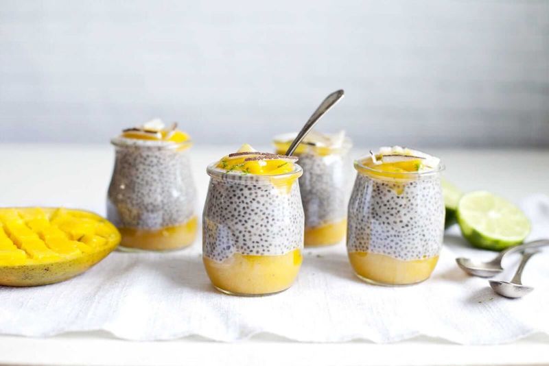 Chia Seed And Mango Pudding Parfaits