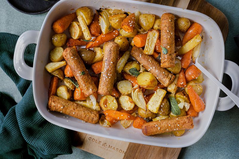 Sausage Traybake With Veggies
