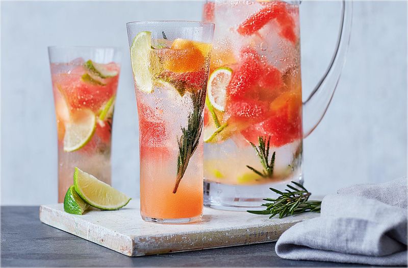 Sparkling Water With Citrus Instead Of Sugary Drinks