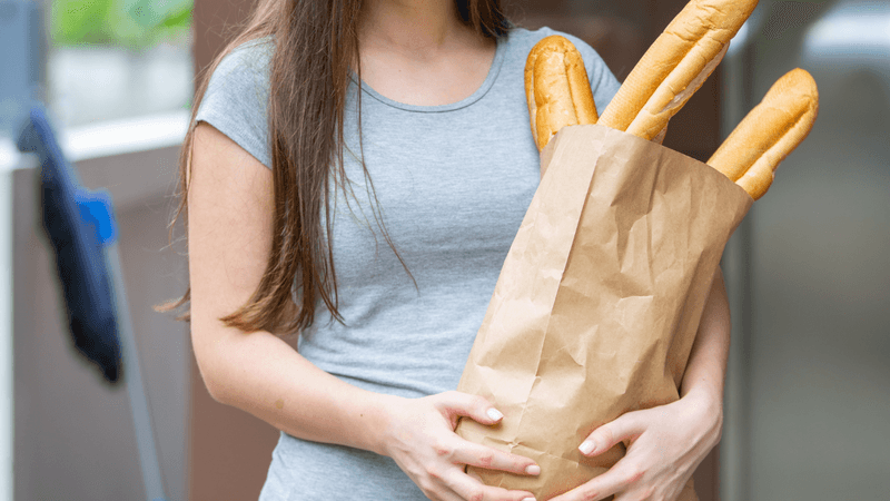 Grocery Bags With Baguettes Always Sticking Out