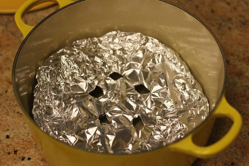 Placing A Lid Made Of Foil (Otoshibuta) Directly On The Food For Even Cooking
