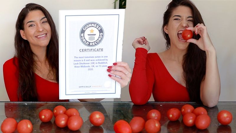 Most Tomatoes Eaten In One Minute