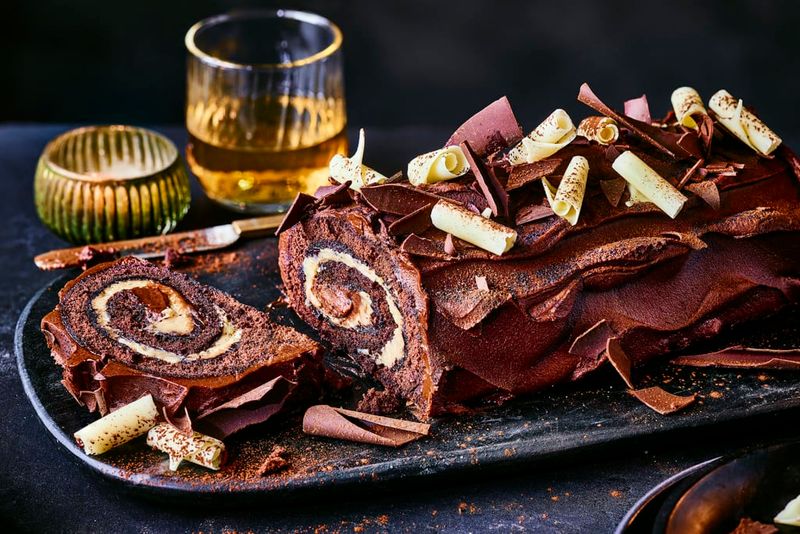 M&S Our Best Ever Chocolate Yule Log Cake