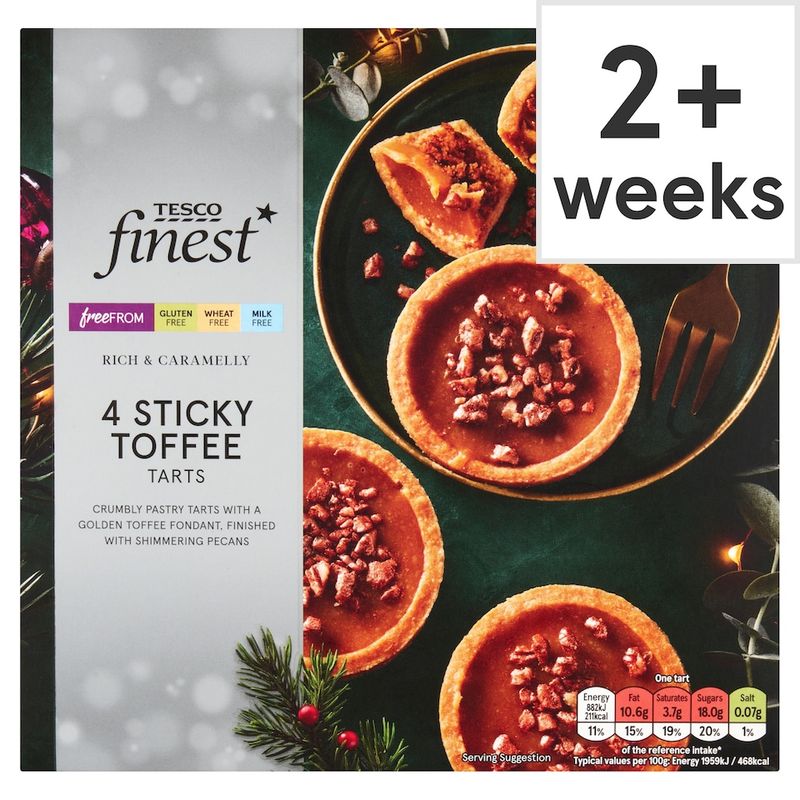 Tesco Finest Free From Sticky Toffee Tarts