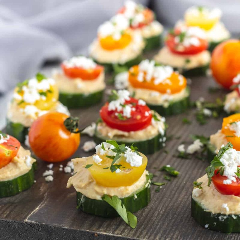 Cucumber Slices With Hummus