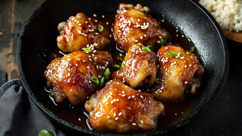Sticky Honey Garlic Chicken Thighs