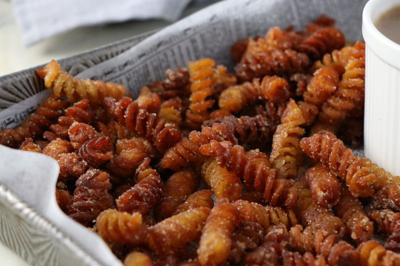 Air Fryer Cinnamon And Sugar Churro Pasta Chips