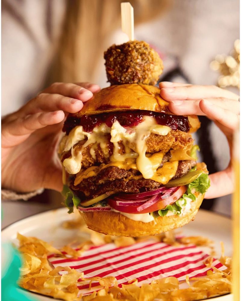 Triple Stacked Jingle Bell Burger