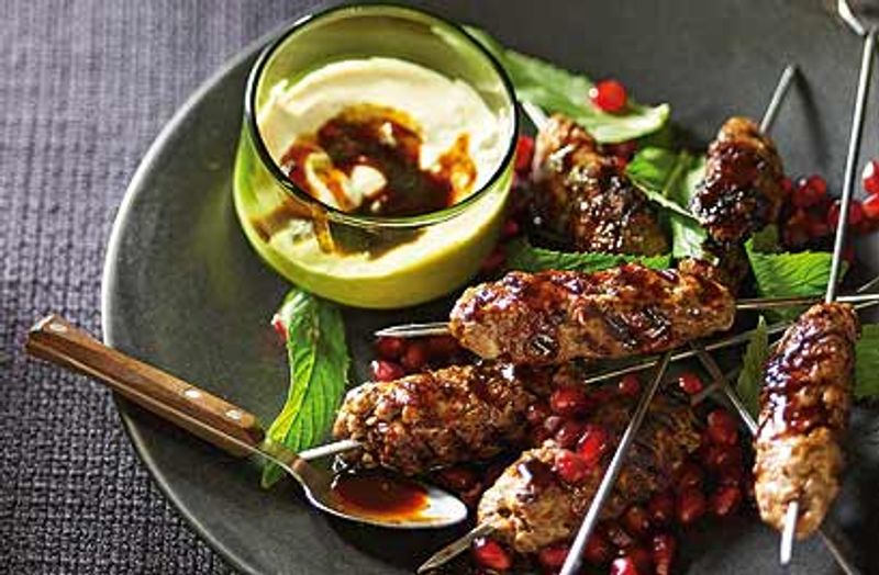 Spiced Lamb Skewers With Pomegranate Glaze