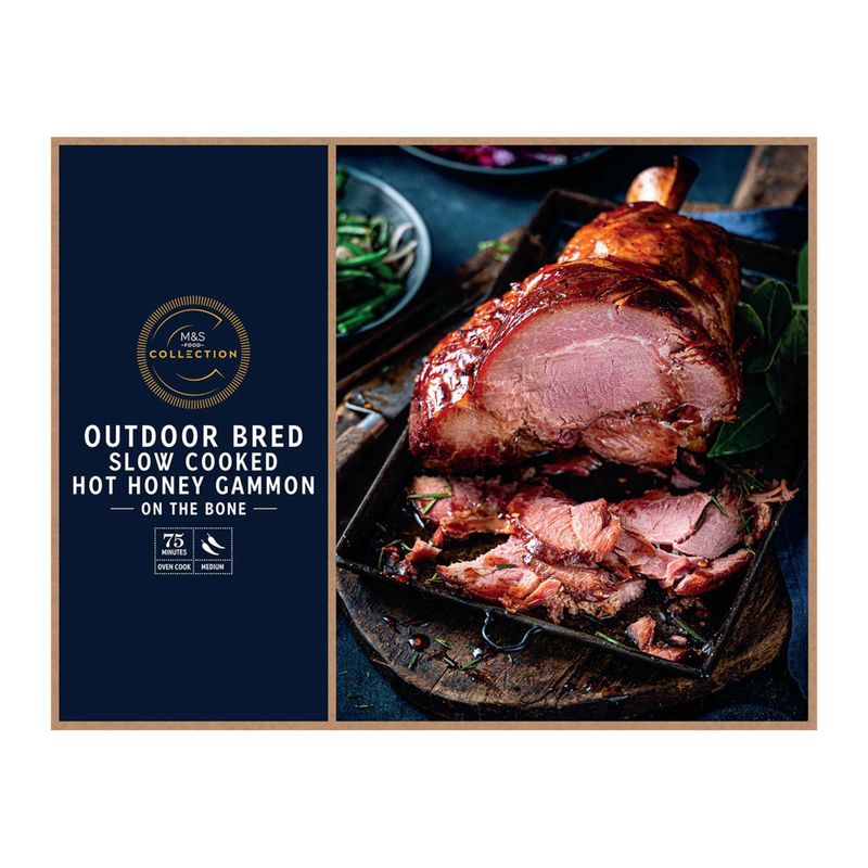 M&S Outdoor Bred Slow Cooked Hot Honey Gammon On The Bone