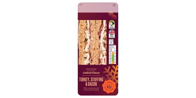 Waitrose Christmas Turkey, Stuffing and Bacon Sandwich