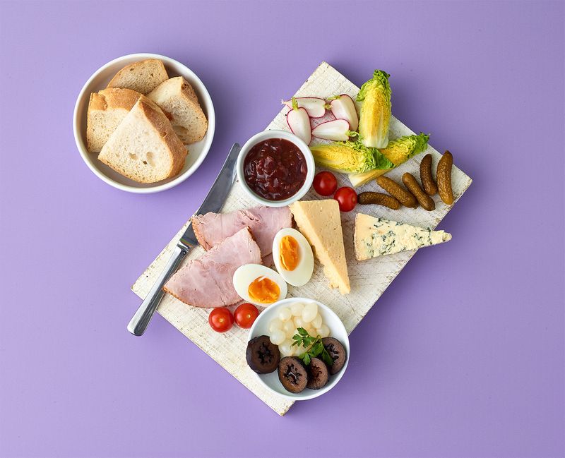 Sliced Into A Classic Ploughman's Lunch
