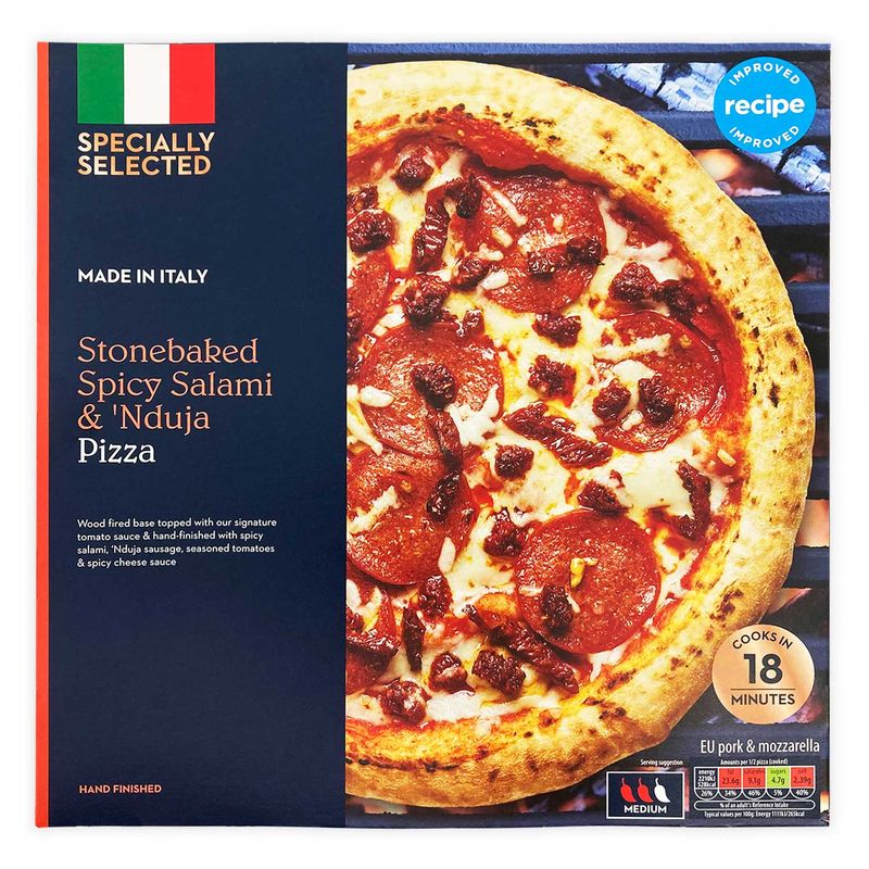 Specially Selected Stonebaked Spicy Salami And 'Nduja Pizza
