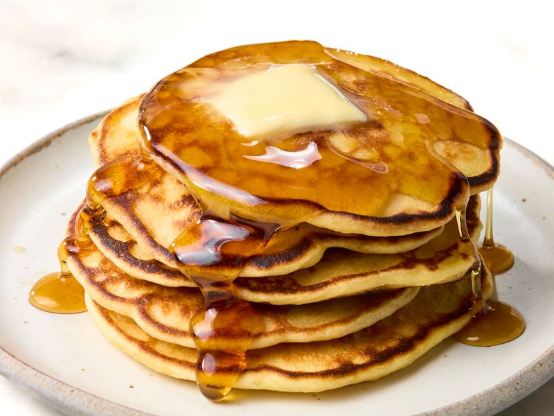 Pancakes With Warm Syrup