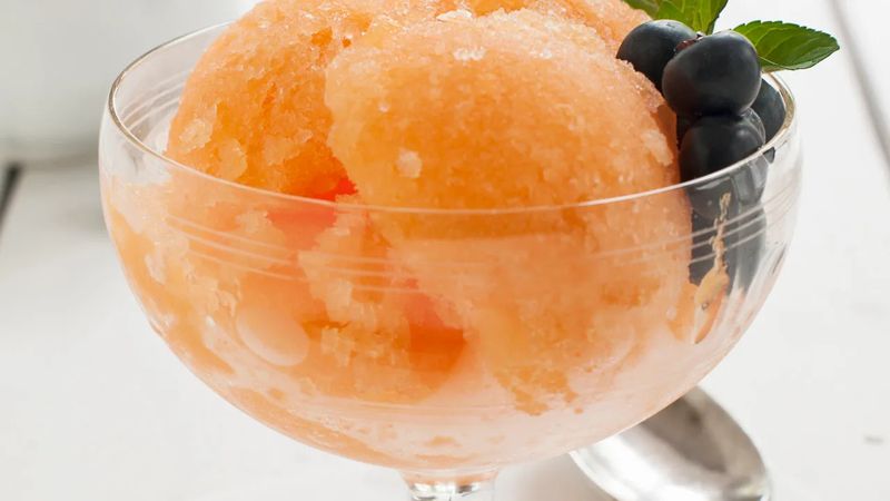 Tangerine Granita With Vanilla Bean Cream