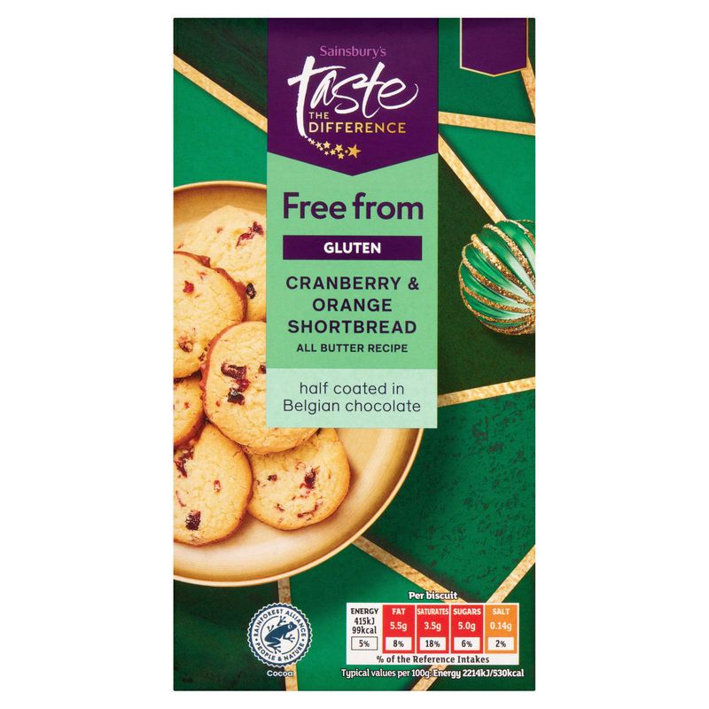 Sainsbury's Cranberry & Orange Shortbread, Taste The Difference
