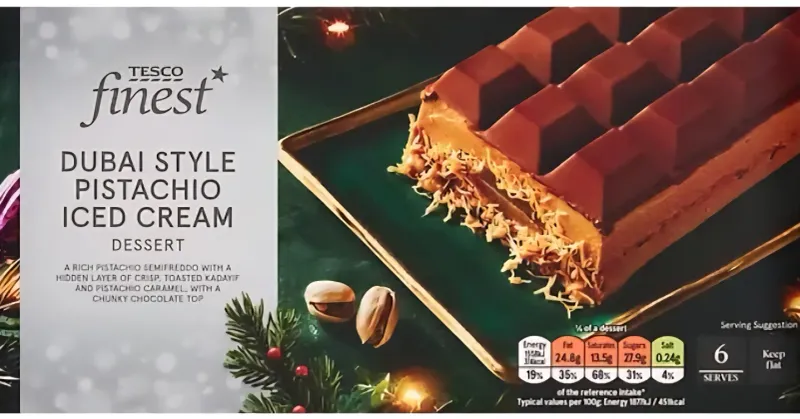 Tesco Finest Dubai Style Pistachio Iced Cream Dessert