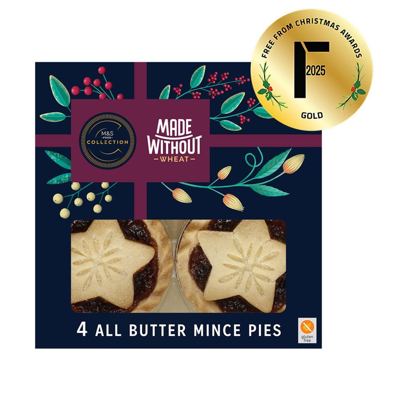 M&S Made Without Wheat 4 All Butter Mince Pies