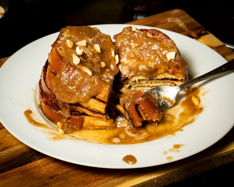 Thick Brioche French Toast With Peanut Butter