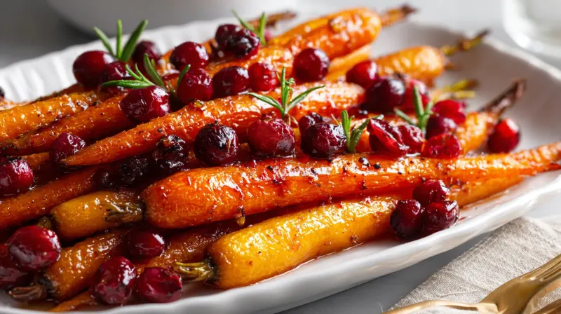 Maple Roasted Carrots With Cranberries And Pecans 