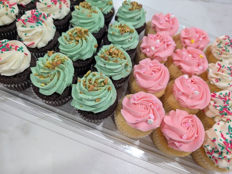 Pink And Green Muffins