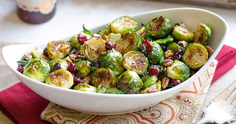 Roasted Brussels Sprouts With Cranberries