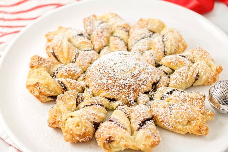 Snowflake-Shaped Puff Pastry Twists