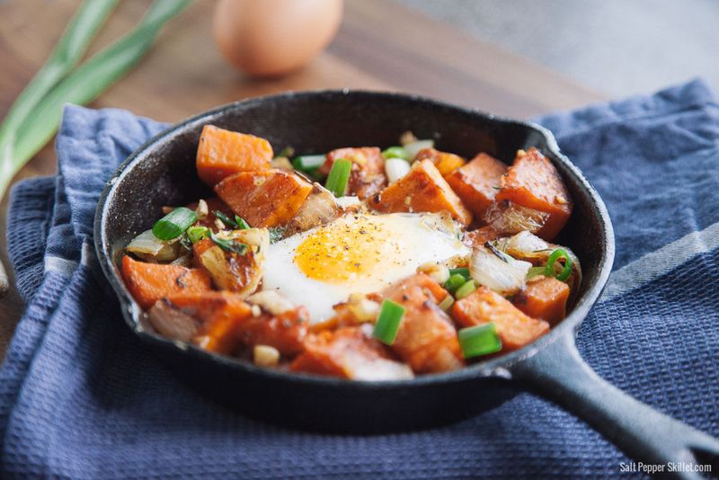 Bacon Hash With Sweet Potatoes And Peppers