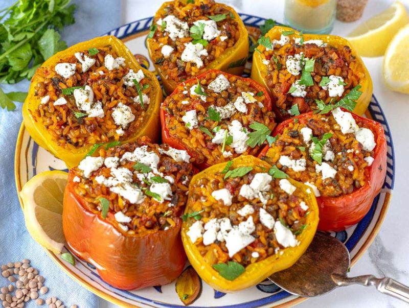 Stuffed Peppers With Brown Rice And Herbs
