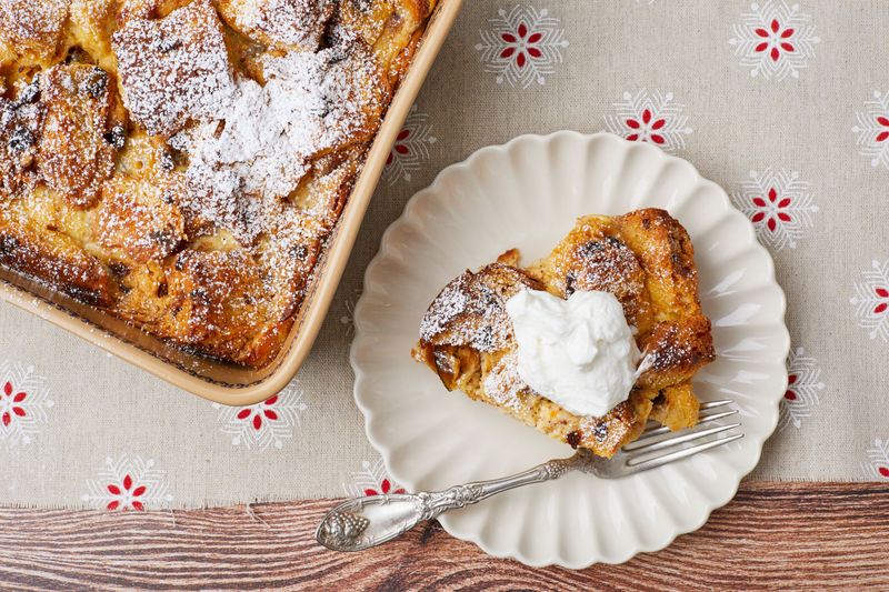 Bread Pudding Made From Stale Panettone Or Rolls