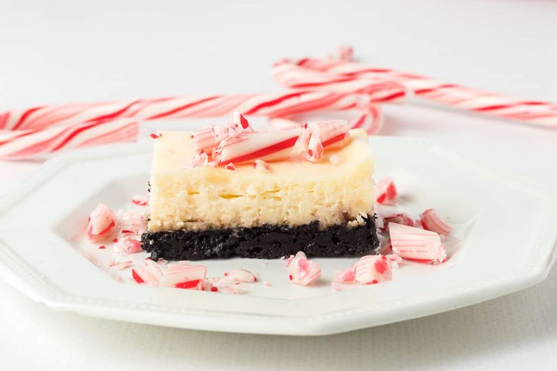 Candy Cane Cheesecake Bars