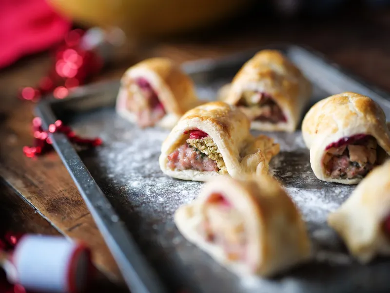 Turkey And Stuffing Sausage Rolls