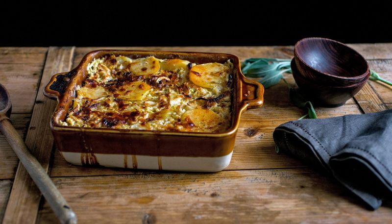 Parsnip, Apple, And Sage Gratin