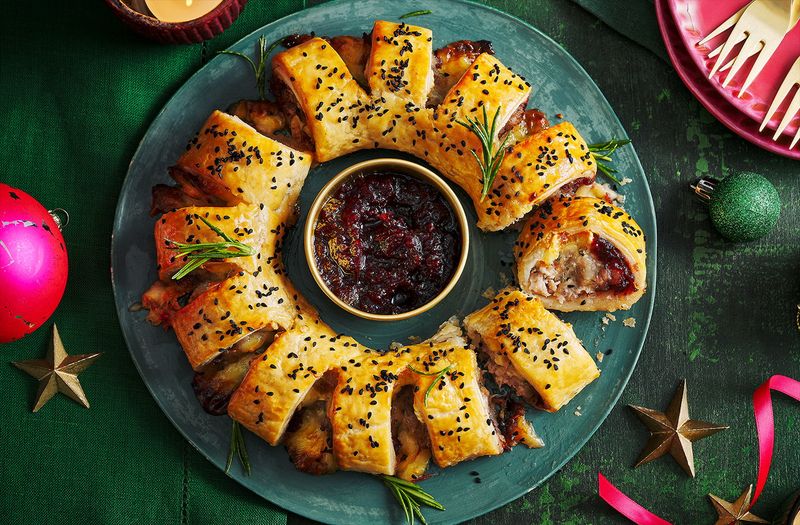 Pre-Baked Sausage Roll Wreath