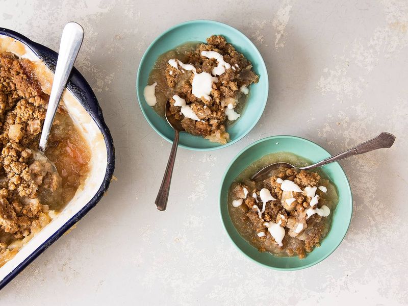 Apple Crumble With Custard