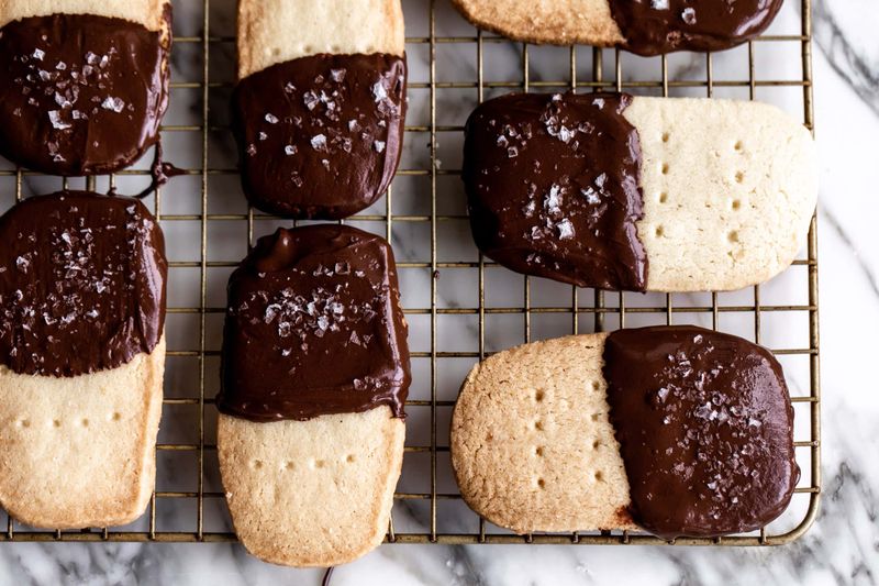 Shortbread Biscuits Dipped In Chocolate