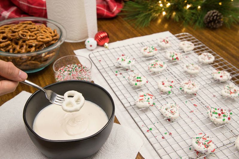 White Chocolate Dipped Pretzels