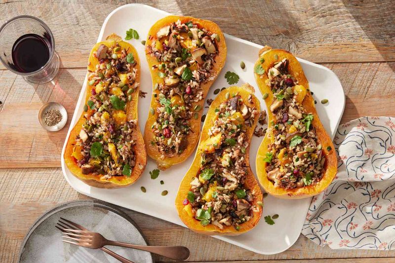 Stuffed Butternut Squash With Grains