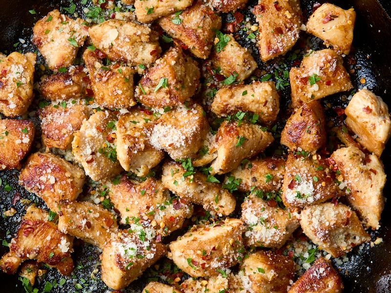 Garlic Parmesan Fried Chicken Bites