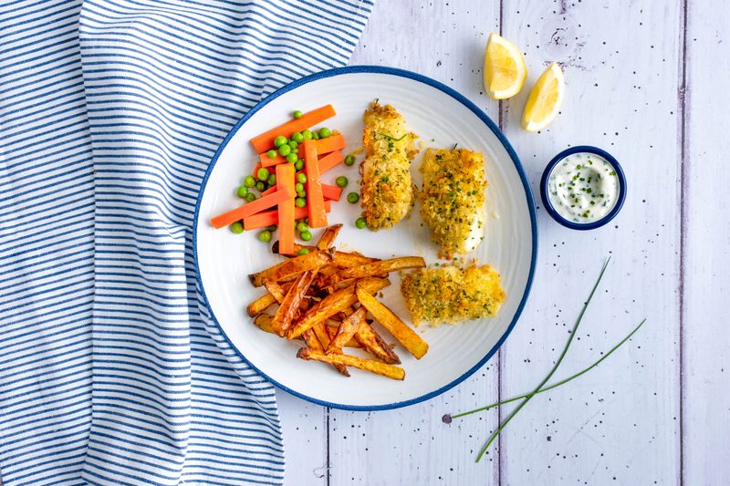 Baked Fish With Peas And Carrots