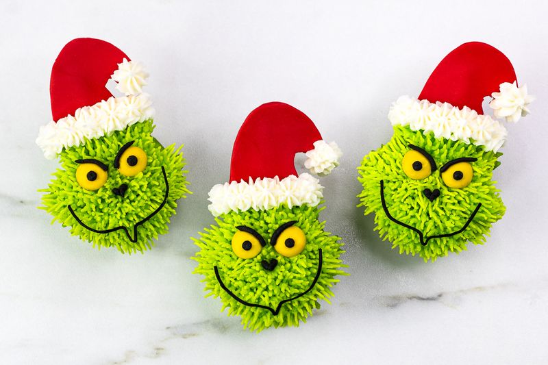 Grinch Green Vanilla Cupcakes