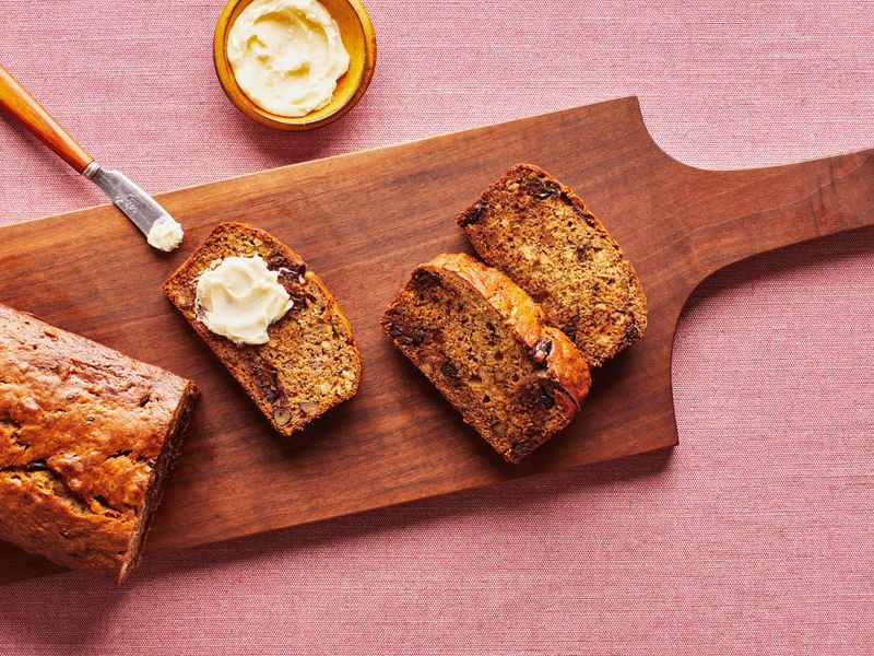 Warm Banana Bread With Honey Butter
